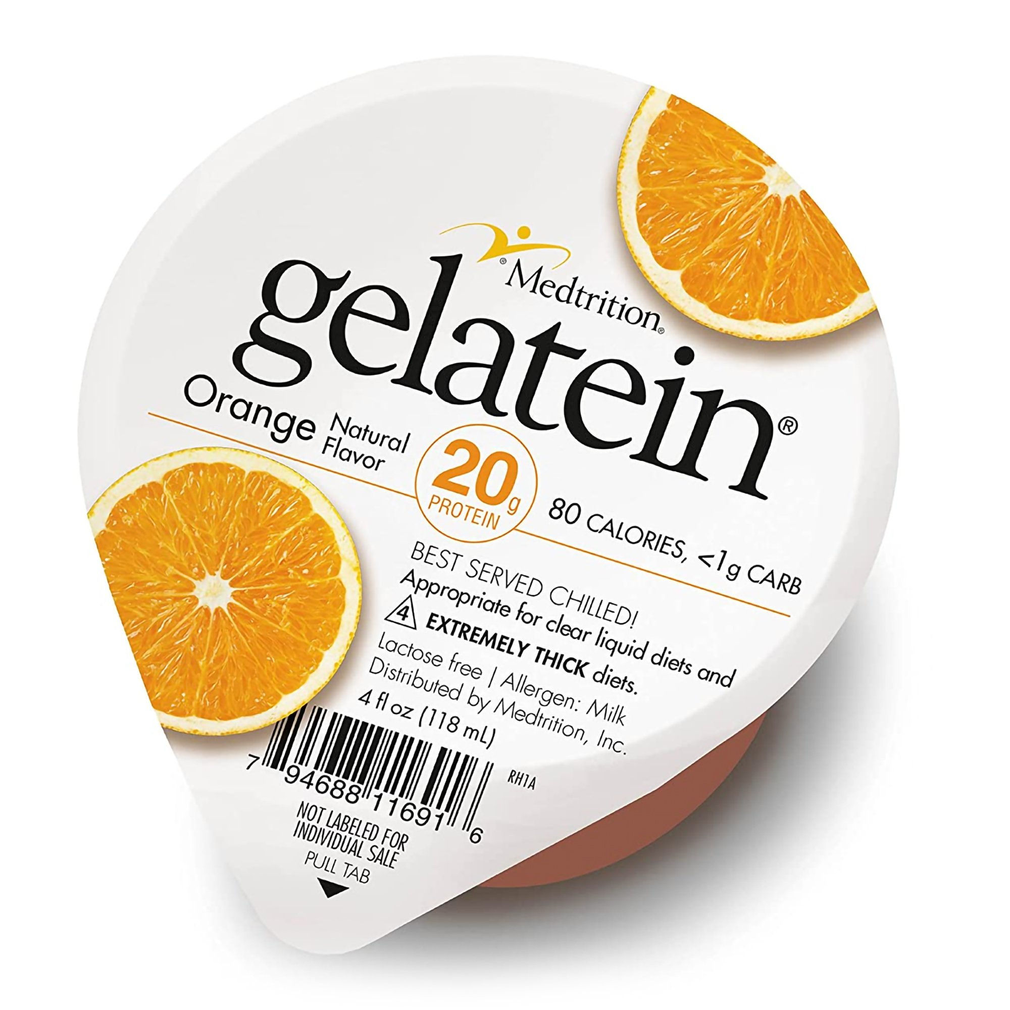 Gelatein® 20 Orange High Protein Gelatin, 4-ounce cup