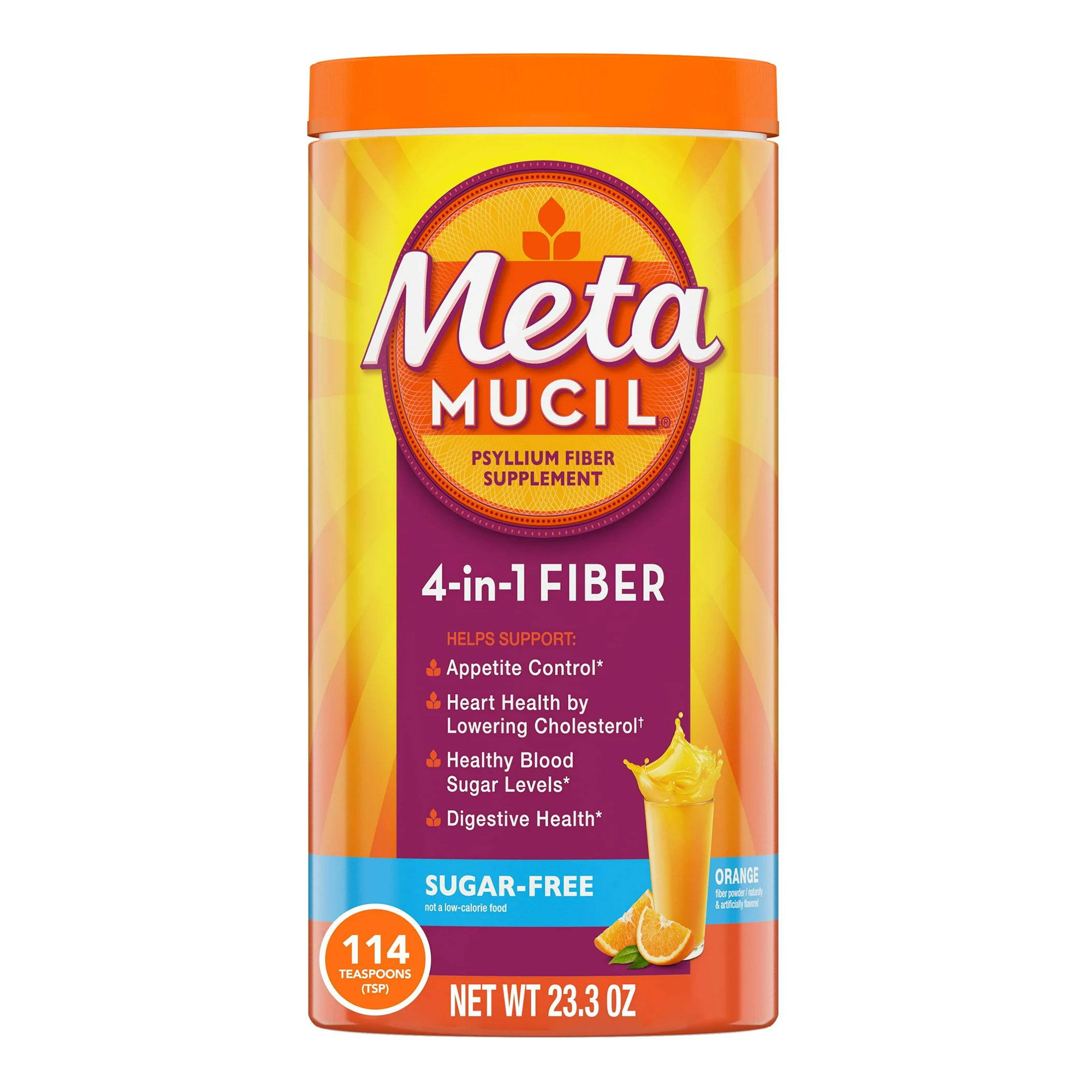 Metamucil® Psyllium Fiber Supplement, Orange Powder