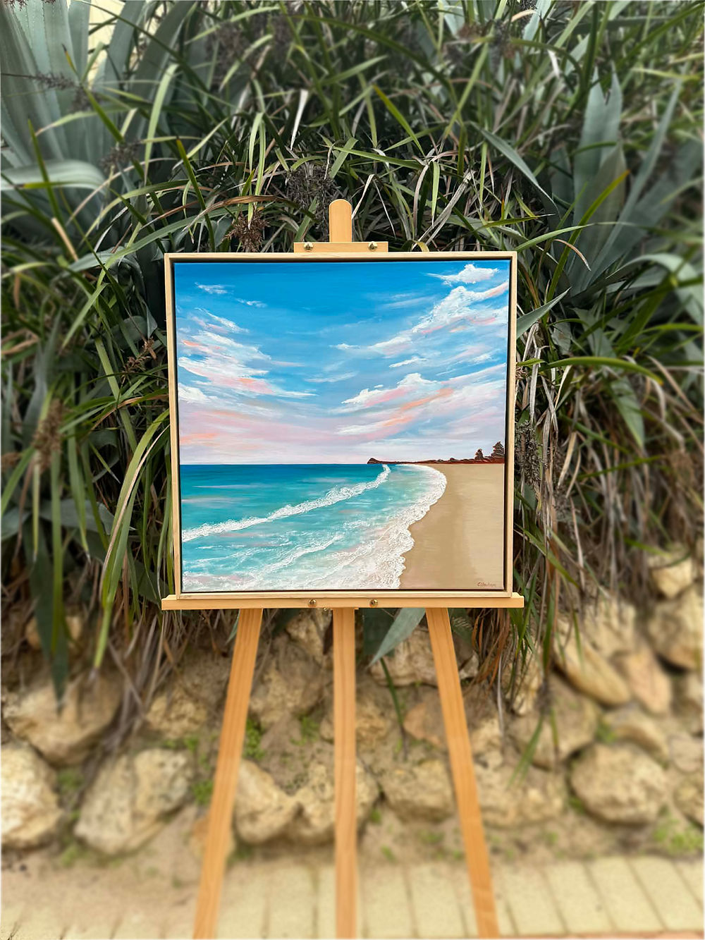 Seascape, Beach, Ocean, Sunset, Original Art