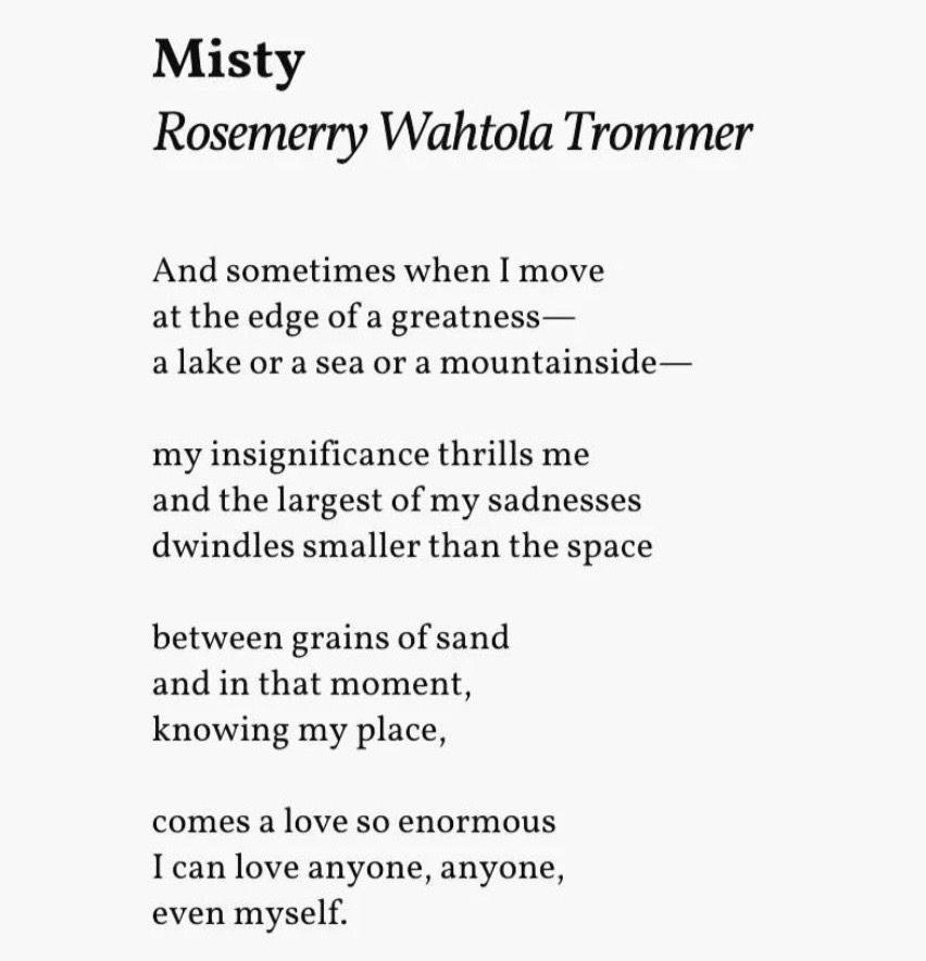 Poem "Misty" by Rosemerry Wahtola Trommer