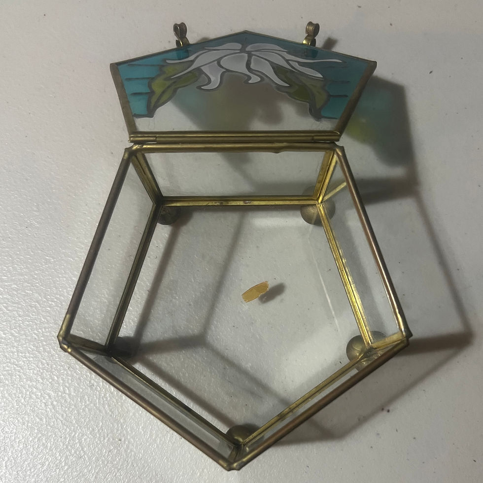 Thumbnail: Brass Glass Trinket Box 