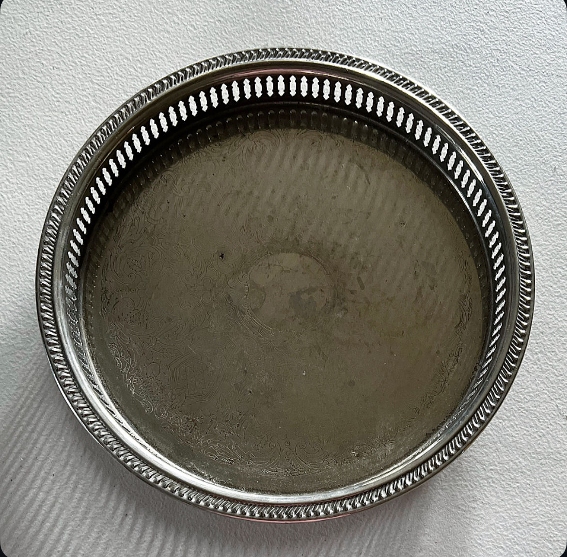 Silver Plated Round Tray 