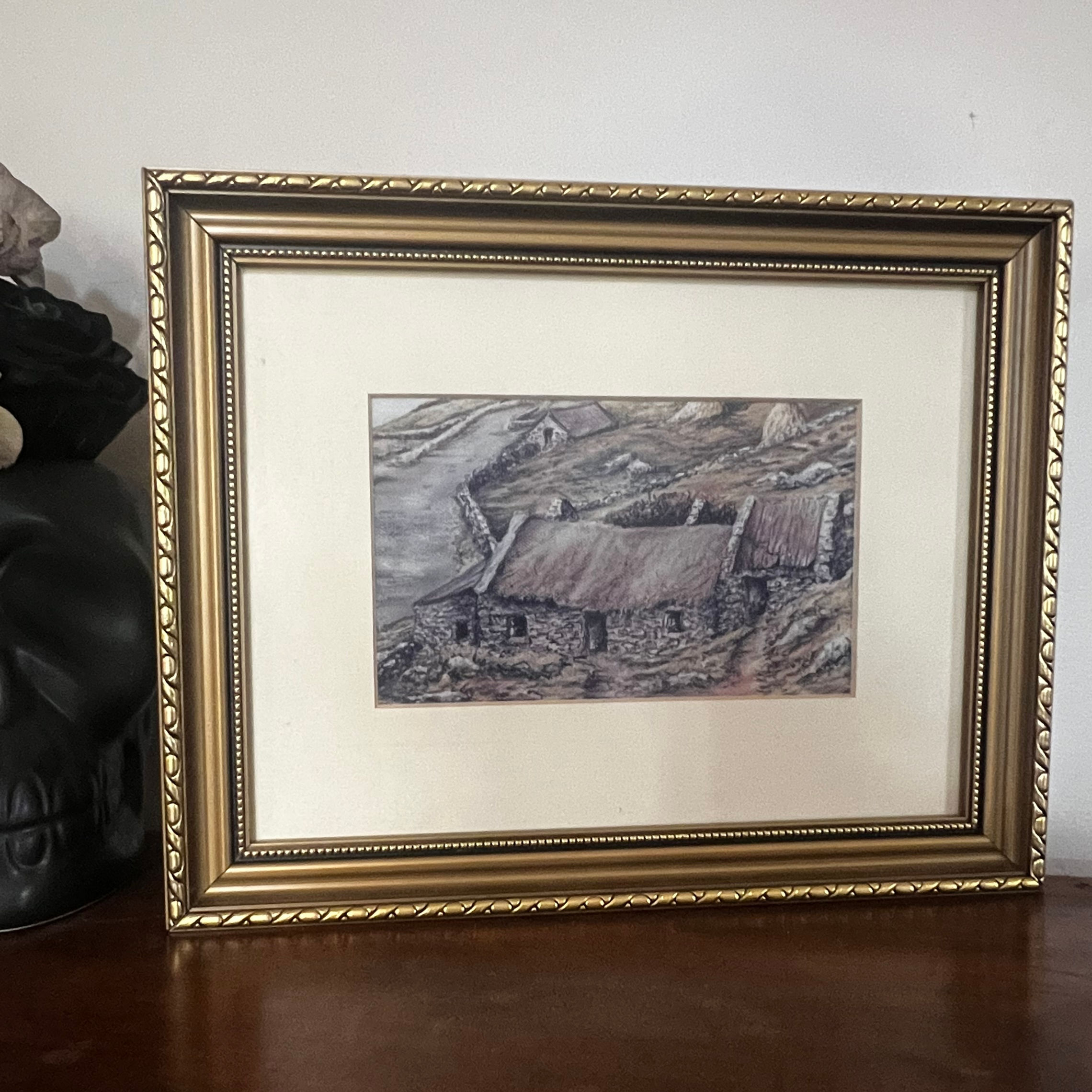 ‘Times Past’ ~ Irish Cottage Gold Frame