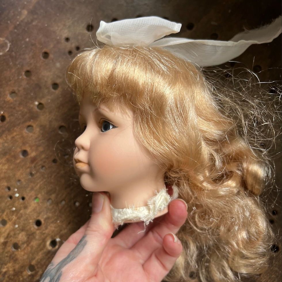 Thumbnail: Blonde Porcelain Dolls Head #2