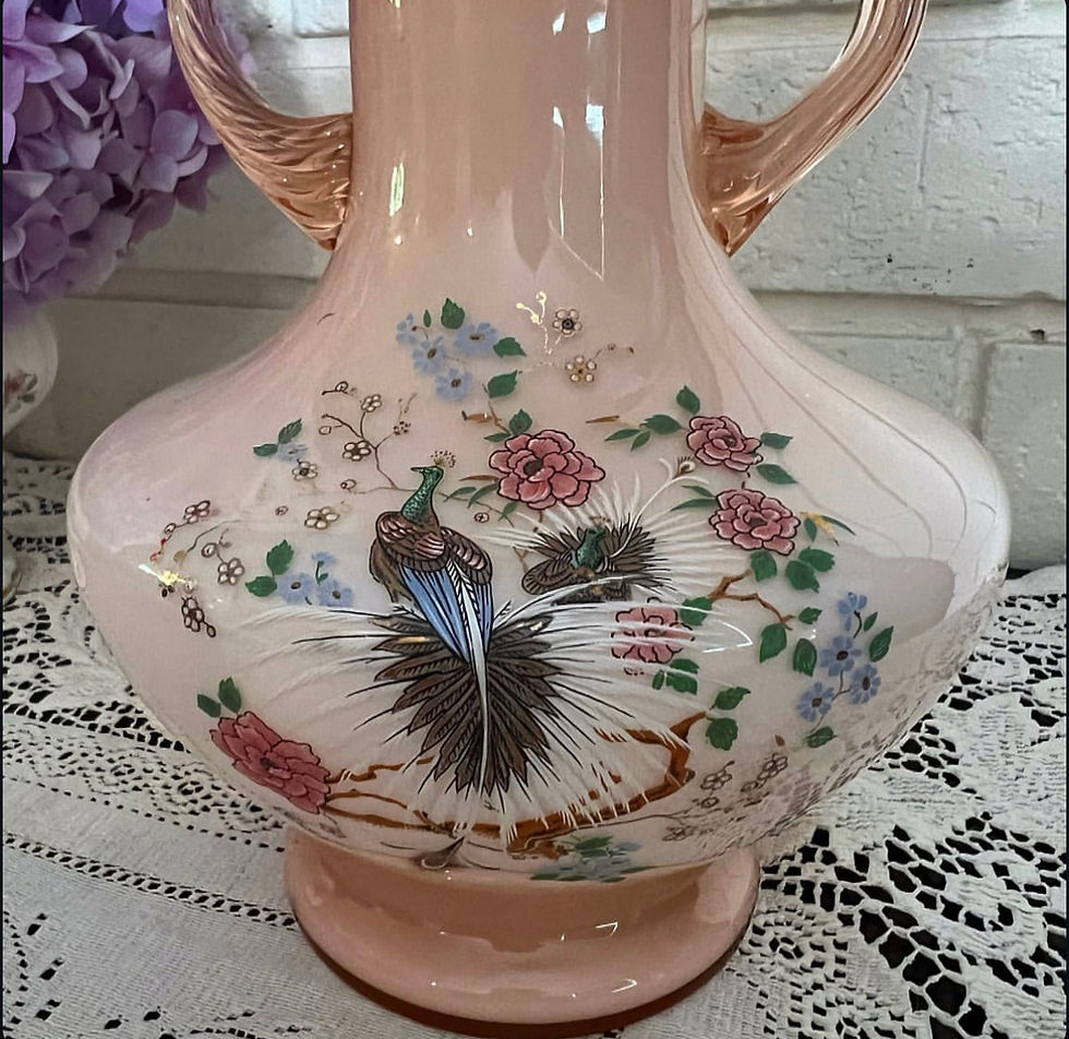Thumbnail: Art Glass Vase Peacock Design