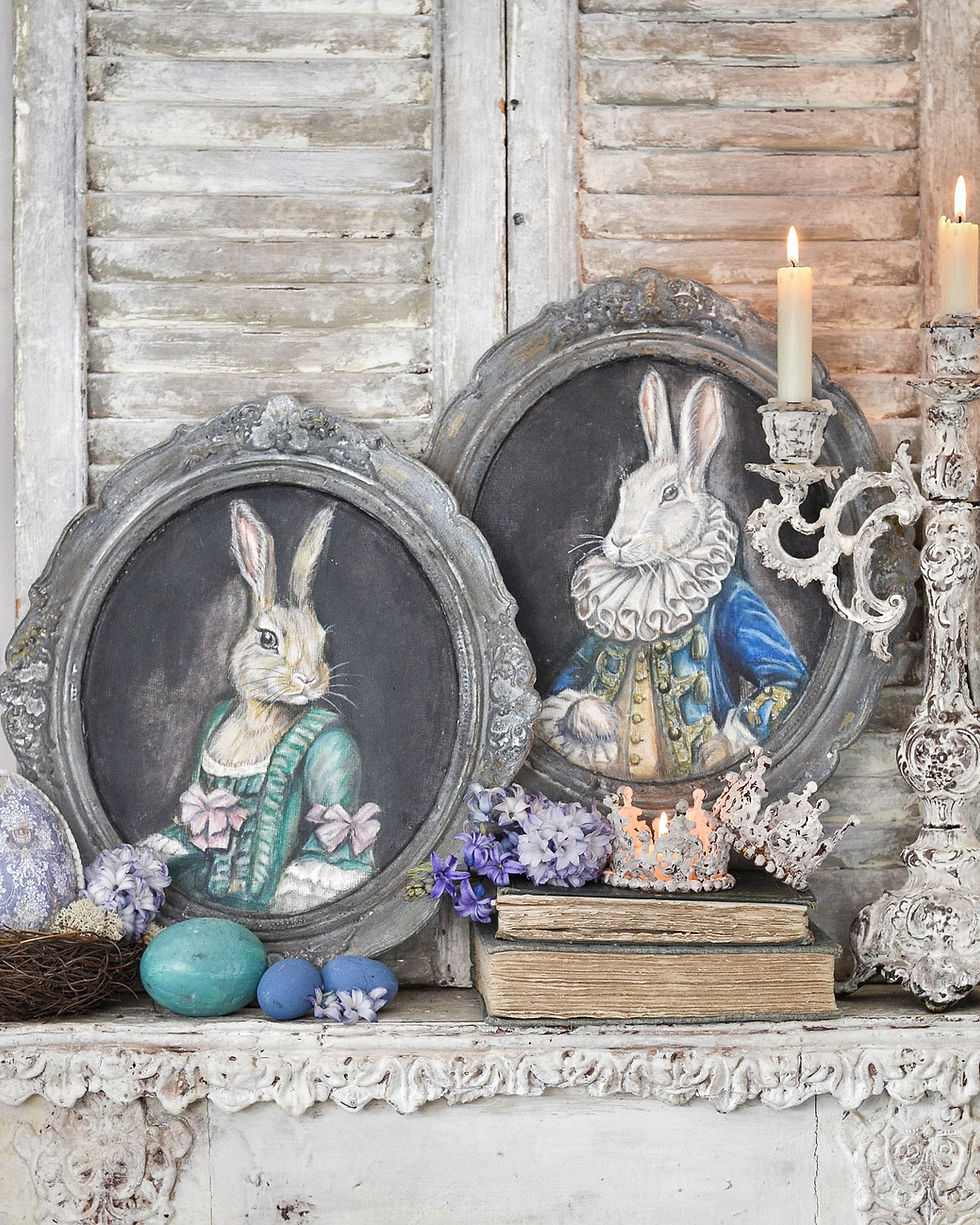 Thumbnail: Lady Colette and Sir Gaston- Rabbit Portraits