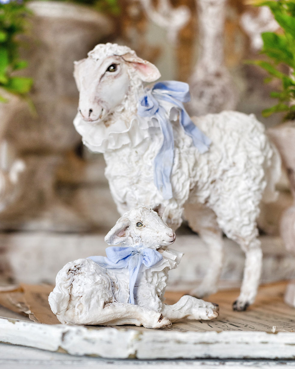 Thumbnail: Sheep and Lamb figurine.