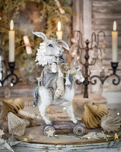 Prince Rabbit on White Horse | cat-arzyna-shop