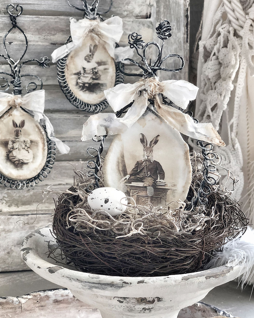 Thumbnail: Egg Medallions with Rabbit Portraits