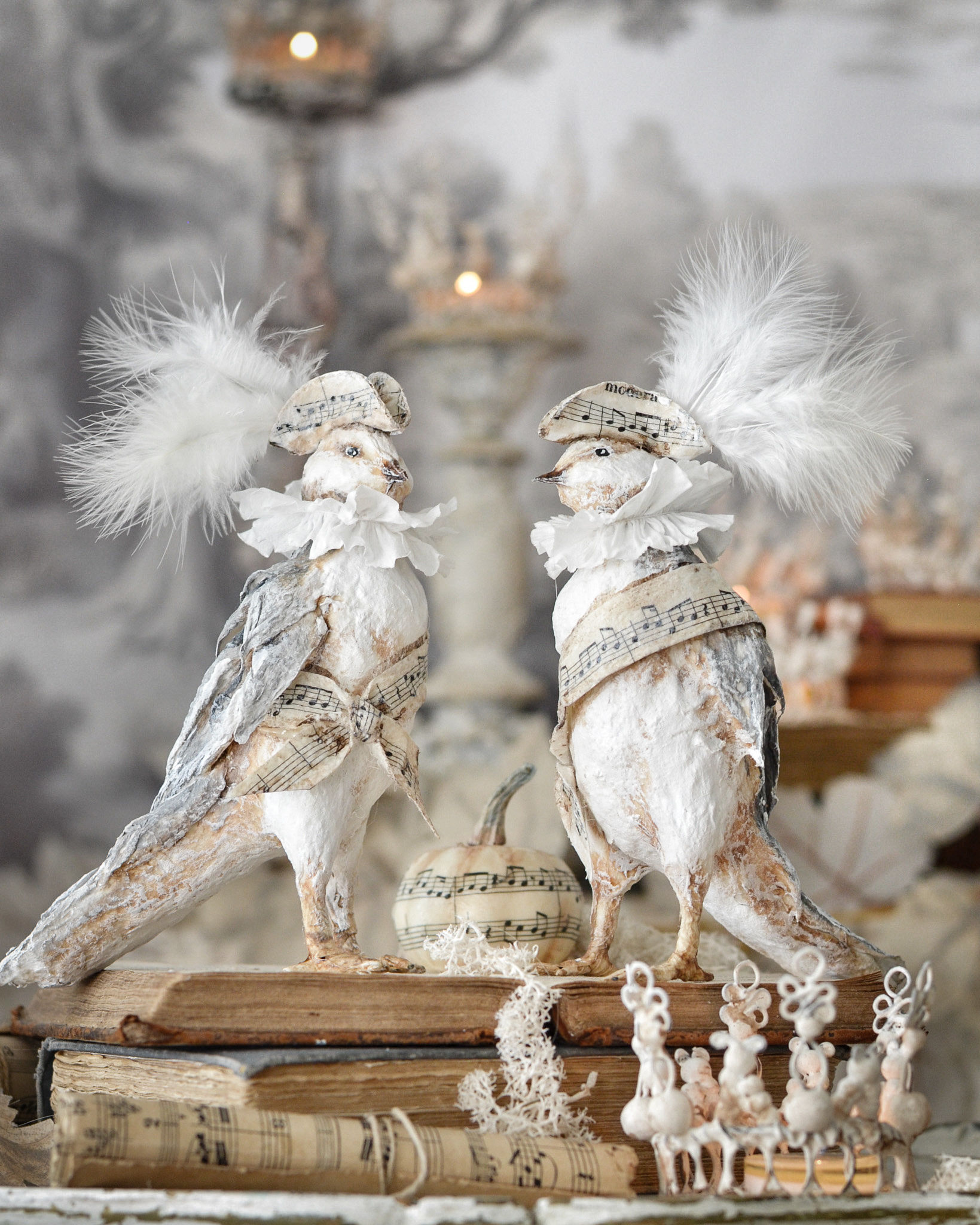 THE FEATHERED GENTLEMEN — Set of Two Birds