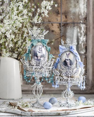 Lady & Sir Rabbit Portrait Eggs | cat-arzyna-shop