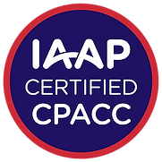 The International Association of Accessibility Professionals logo. The logo reads "IAAP Certified CPACC".