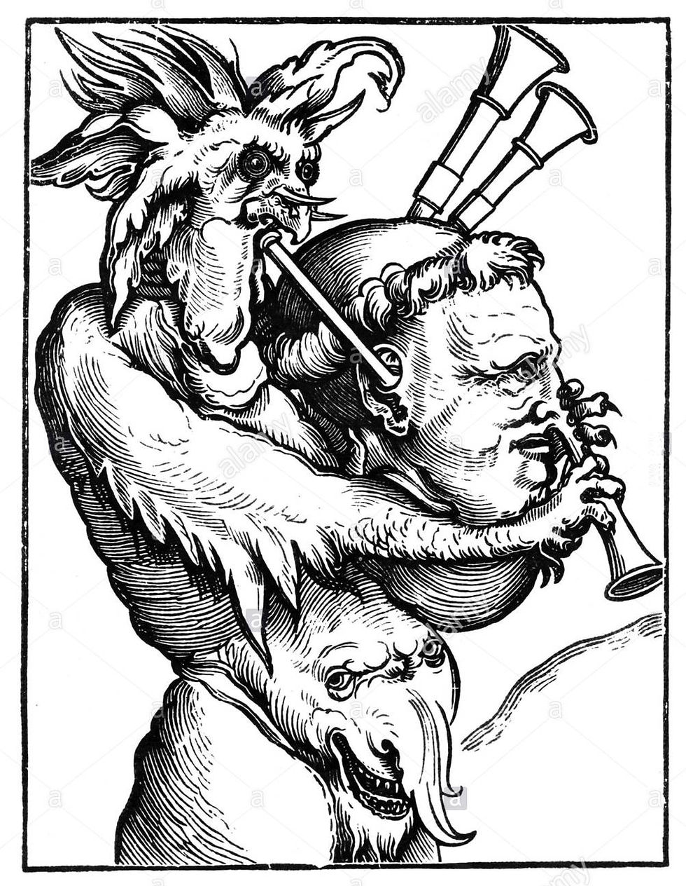 Erhard Schön fametszete, 1521. Alami Schock fotó