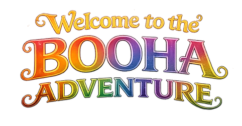 ブーハー・アドベンチャー ゲームロゴ — ブライアン英会話教室生徒専用のオリジナル英語学習ゲーム / Booha Adventure game logo — original English learning game exclusively for