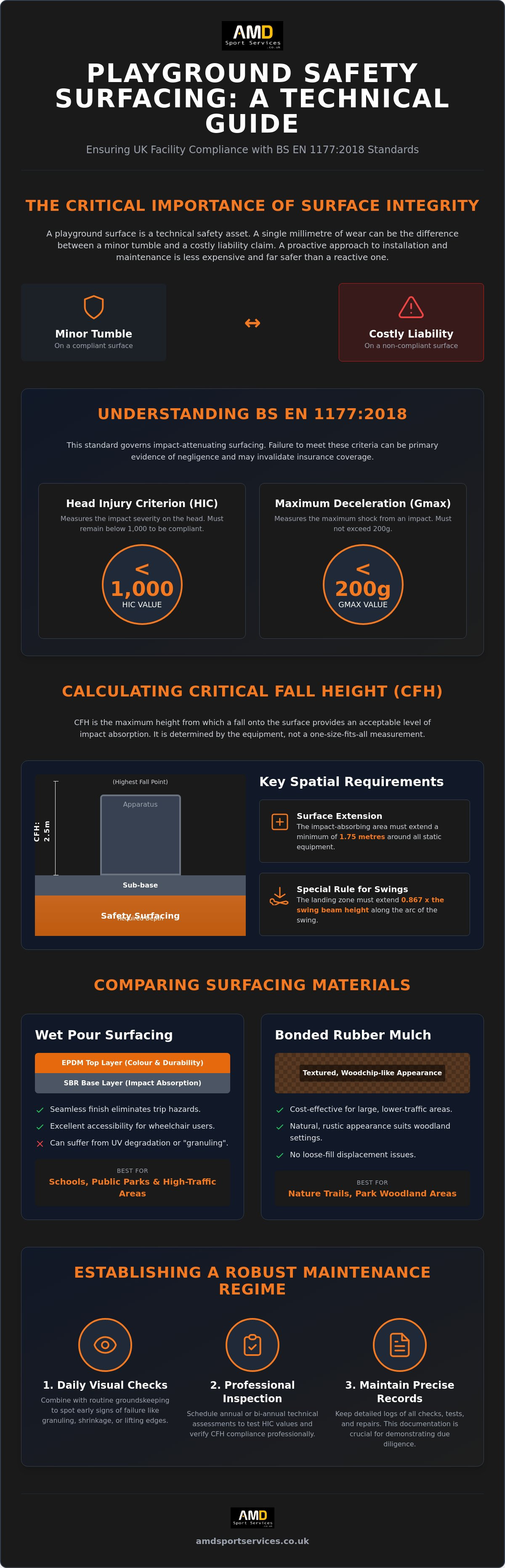 Playground surface inspection