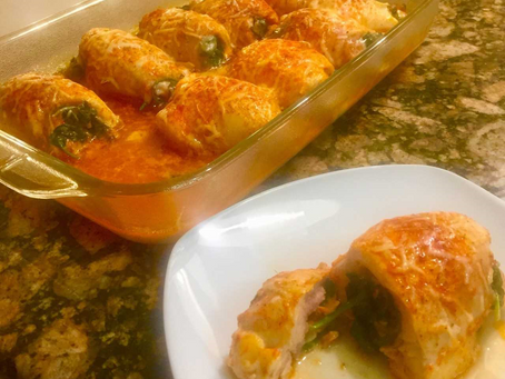 Spinach and Swiss Stuffed Chicken Thighs