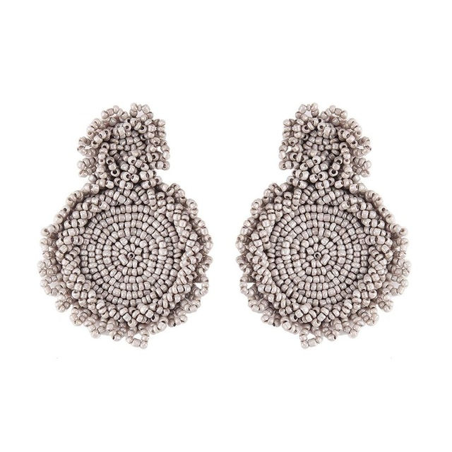 Thumbnail: Round Beaded Earrings