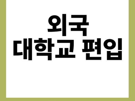 외국대학교편입 계획을 세우고 준비하기