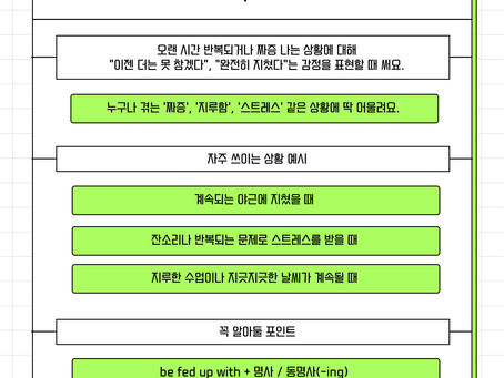 아이엘츠 표현 완전정복-"be fed up with"