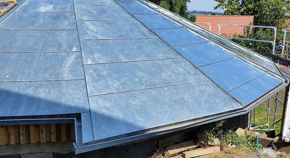 Dach mit Titanzink verkleidet