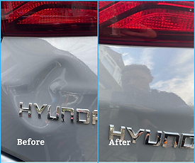 Before and after dent repair in Yateley Hampshire – PDR results