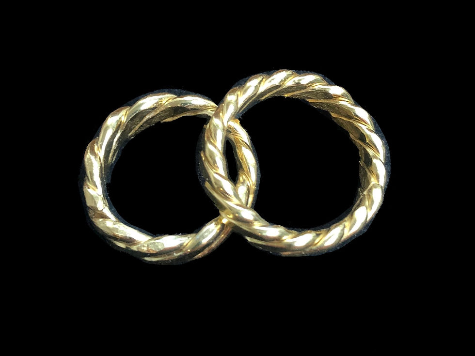 Set van goud op zilveren gourmet ringen (vriendschapsringen)