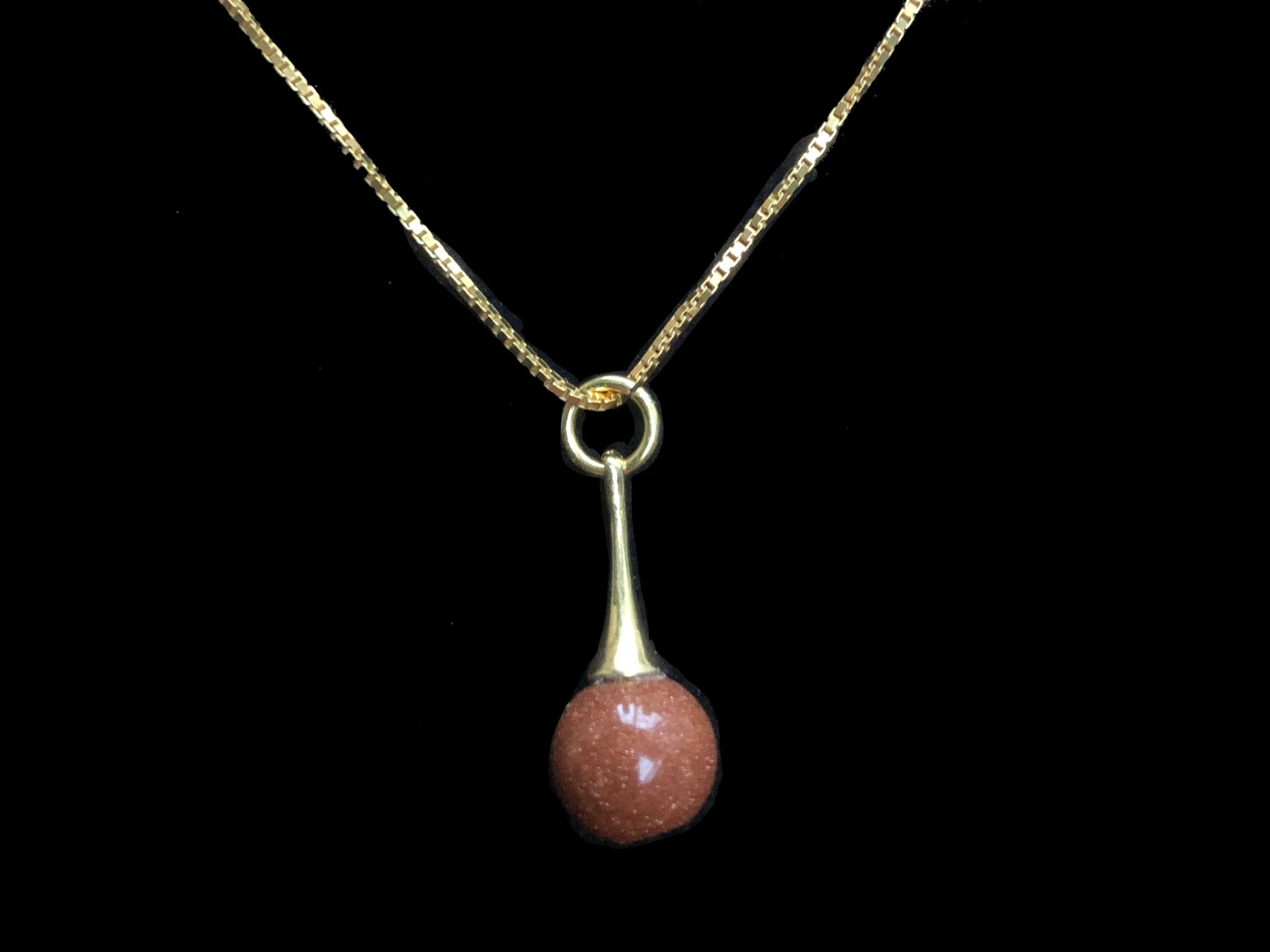 Goud op zilver hanger bruine goudsteen ( twee varianten)