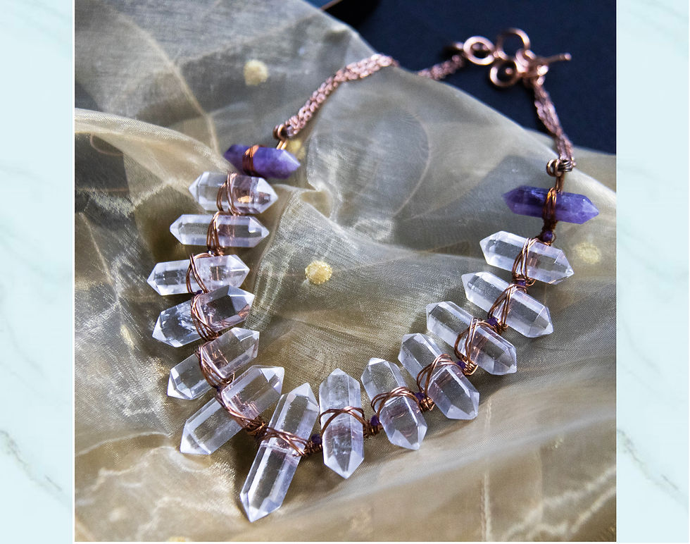 Clear quartz and Amethyst Necklace