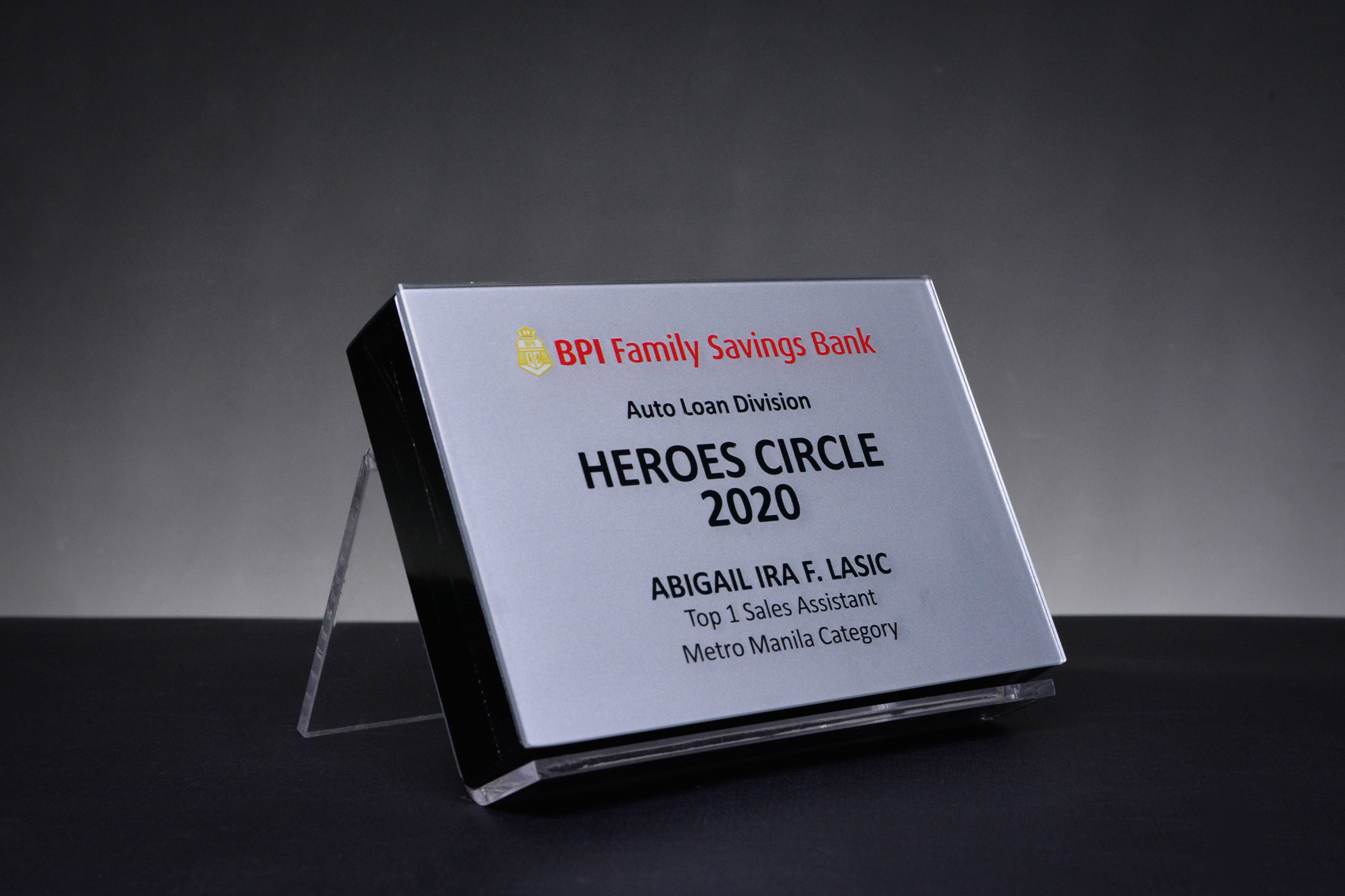 CGL006 - BPI Heroes Circle Award Plaque