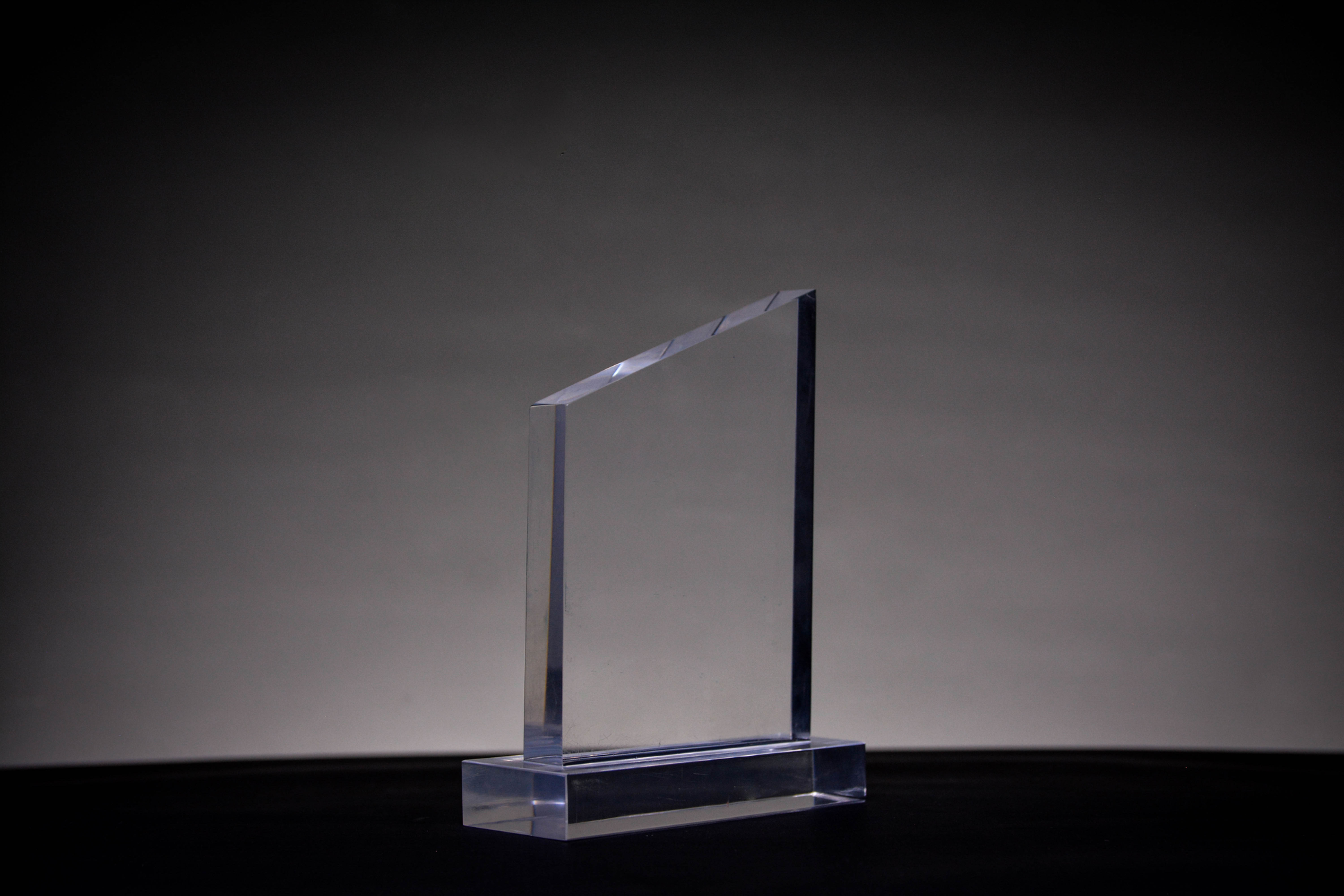 custom trapezoid shaped acrylic plaque