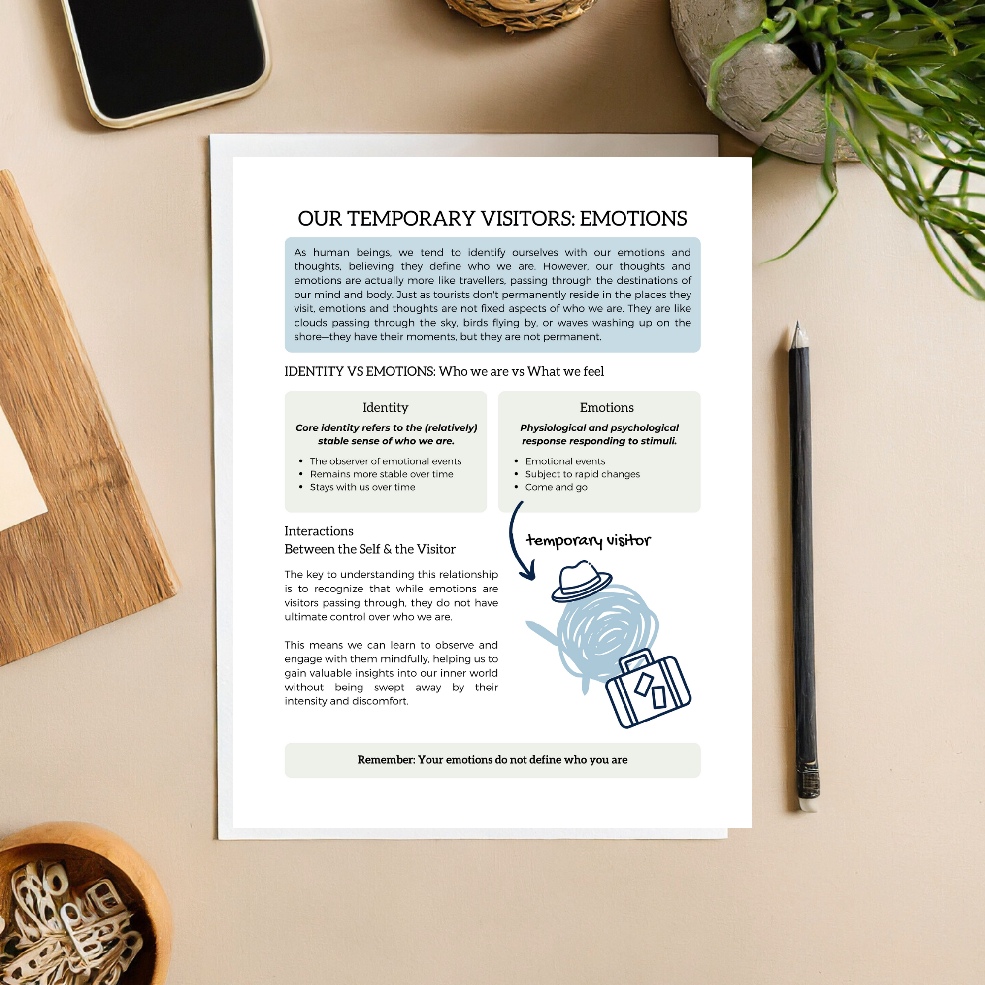 Emotions as Temporary Visitors