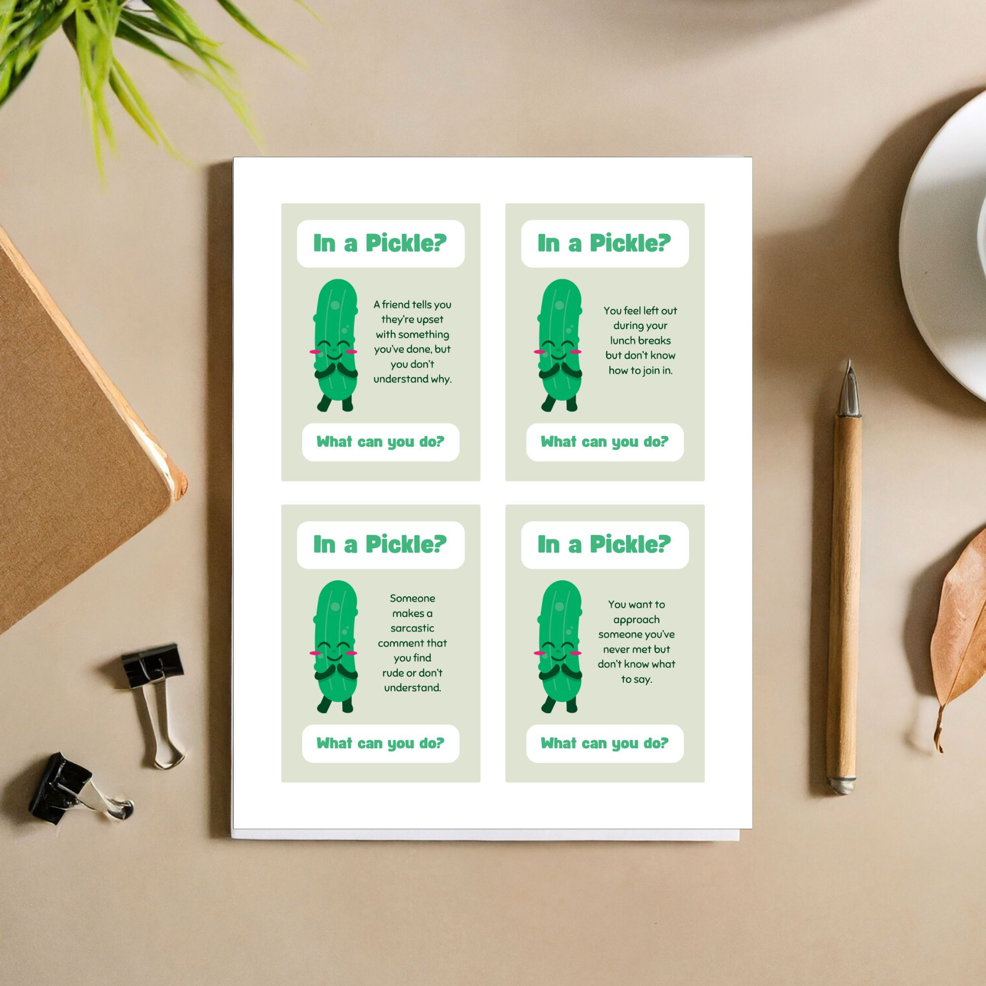 In a Pickle Social Skills Cards