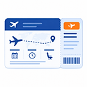 Confirmed international travel ticket for Forex card processing