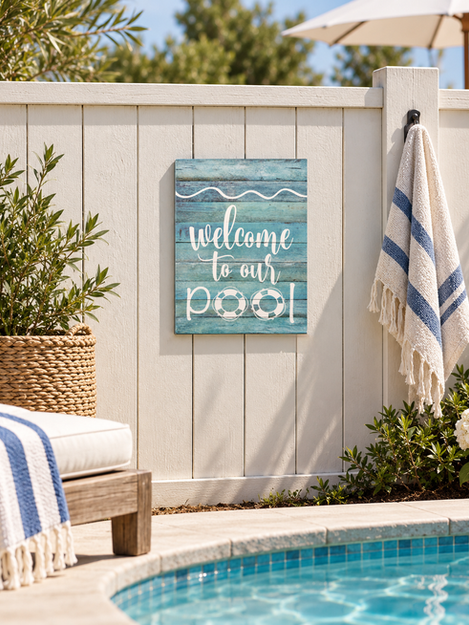 Welcome to Our Pool
Wood Sign