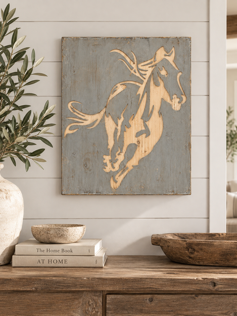 Laser Carved Wood Horse
Wall Decor