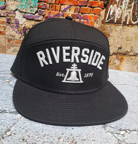 7 Panel Black Riverside Cap | RIvClothingCo