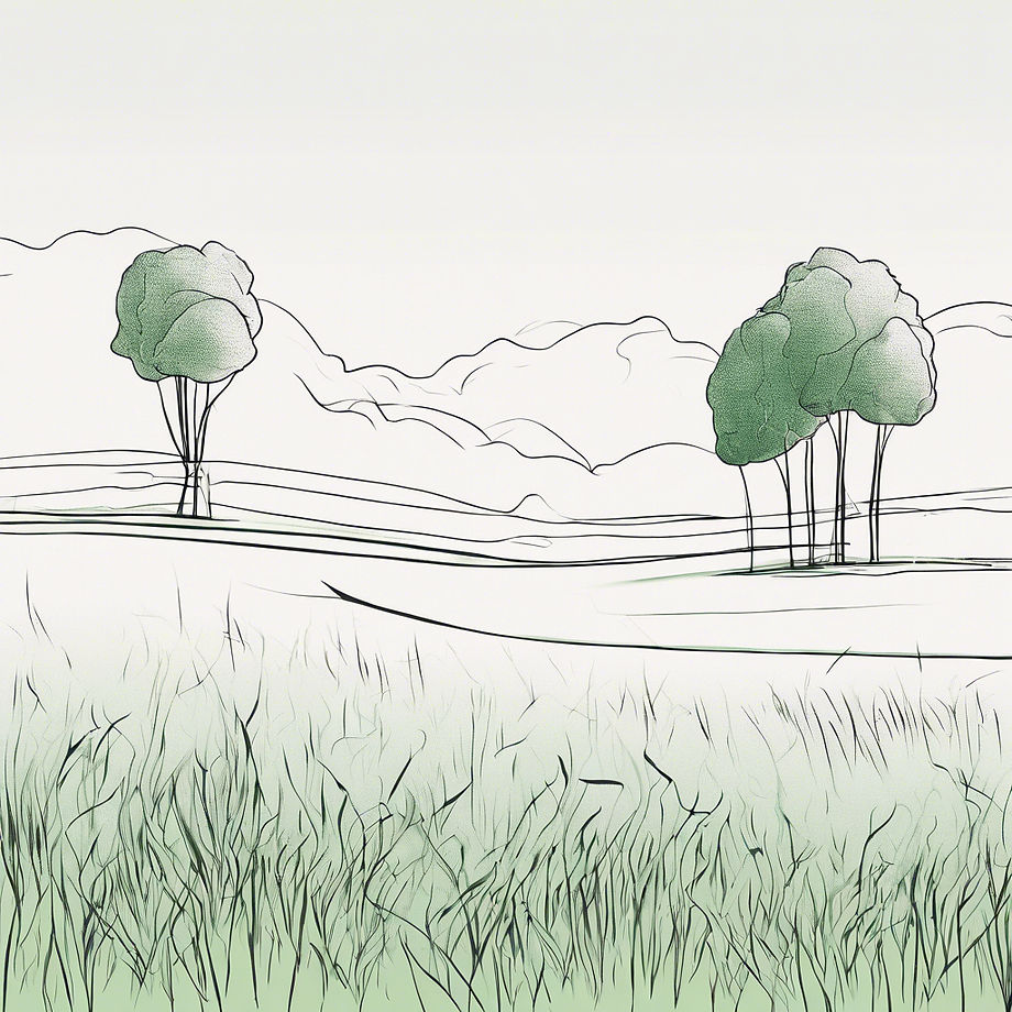 grass and a few trees, outline, minimalist.jpg