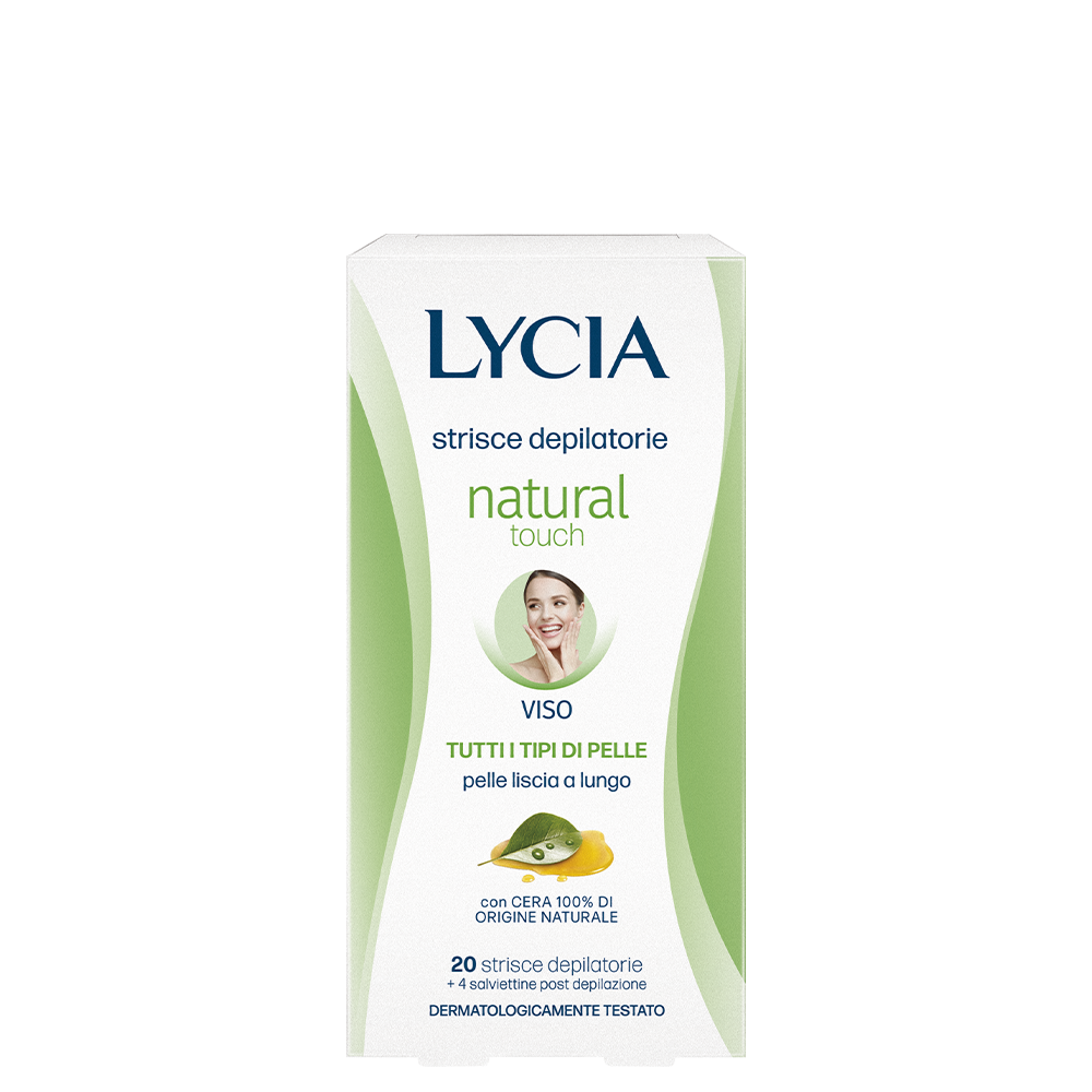 LYCIA Natural Touch Strisce Depilatorie Viso per Tutti i Tipi di Pelle 20pz