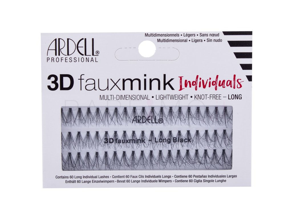 ARDELL 3D FAUX MINK INDIVIDUALS Ciglia Finte Senza Nodi LONG BLACK