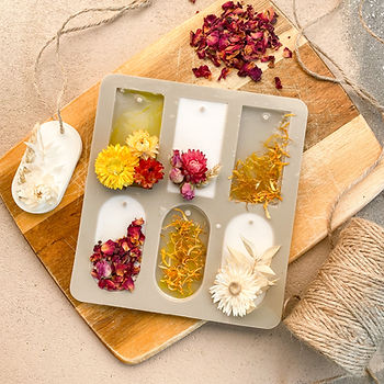 wax sachets en zeep aan een touw siliconen mal