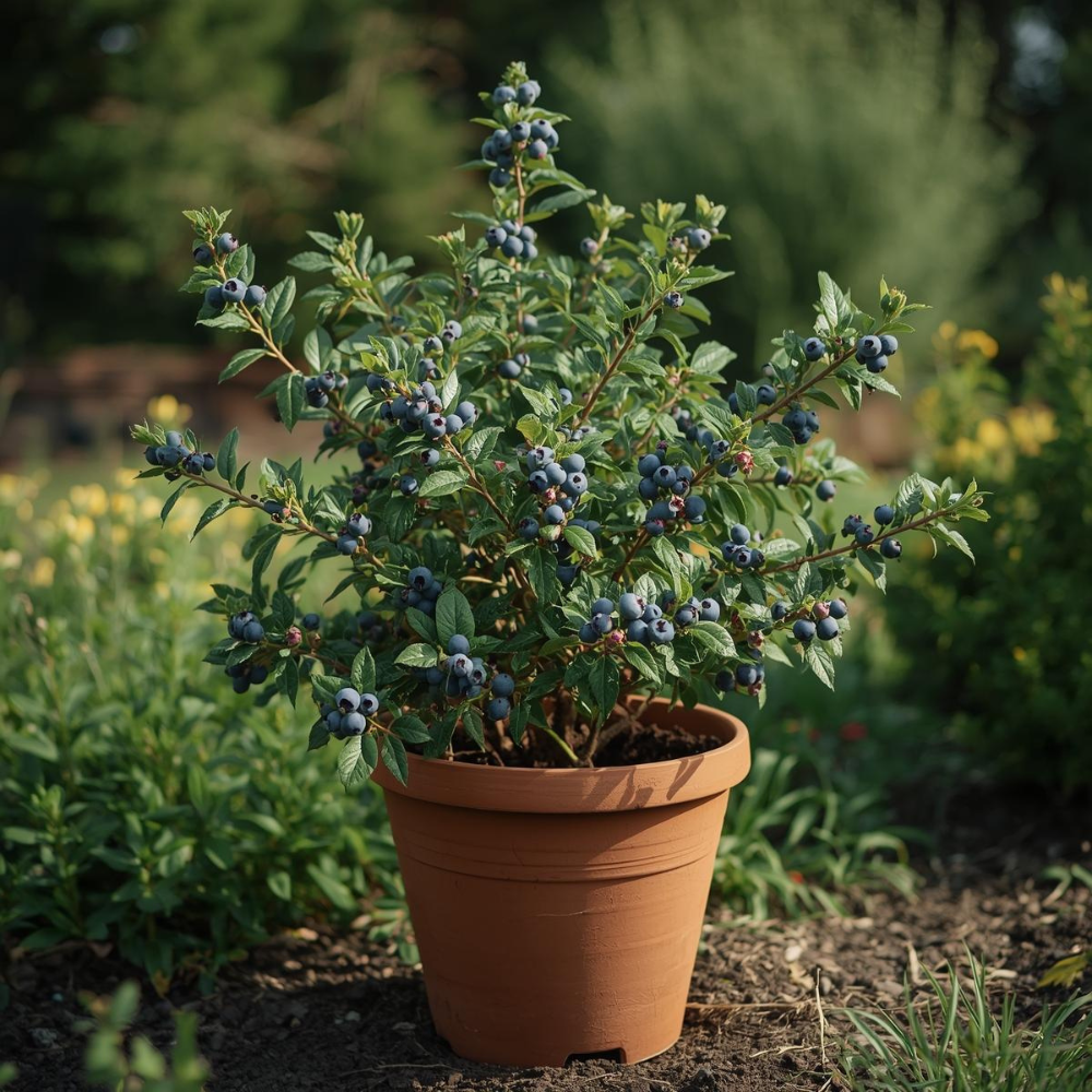 Blauwe bessen struik