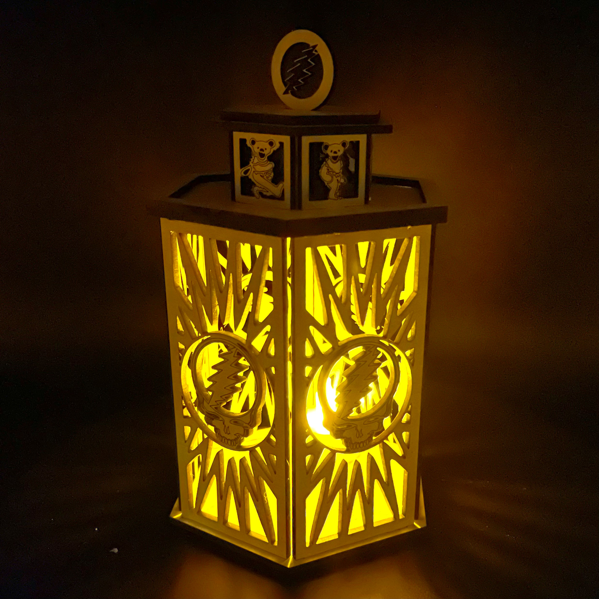 Grateful Dead Wooden Lantern in Maple