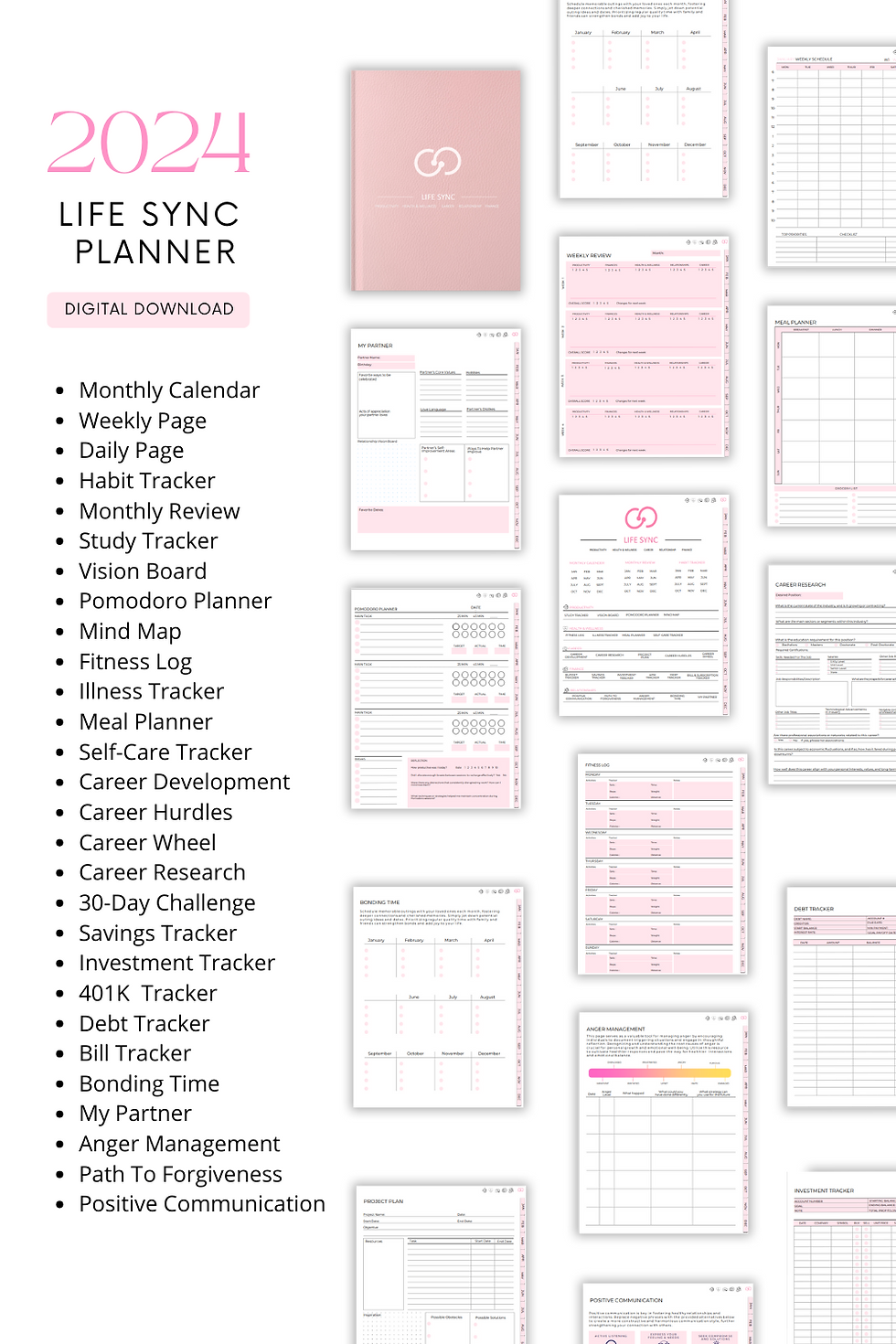 Thumbnail: LifeSync Digital Planner Pink