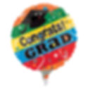 18" Congrats GRAD Rainbow Stripe Helium Balloon - e01