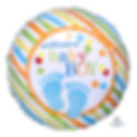 18" Baby Boy Footprint Helium Balloon - bb21