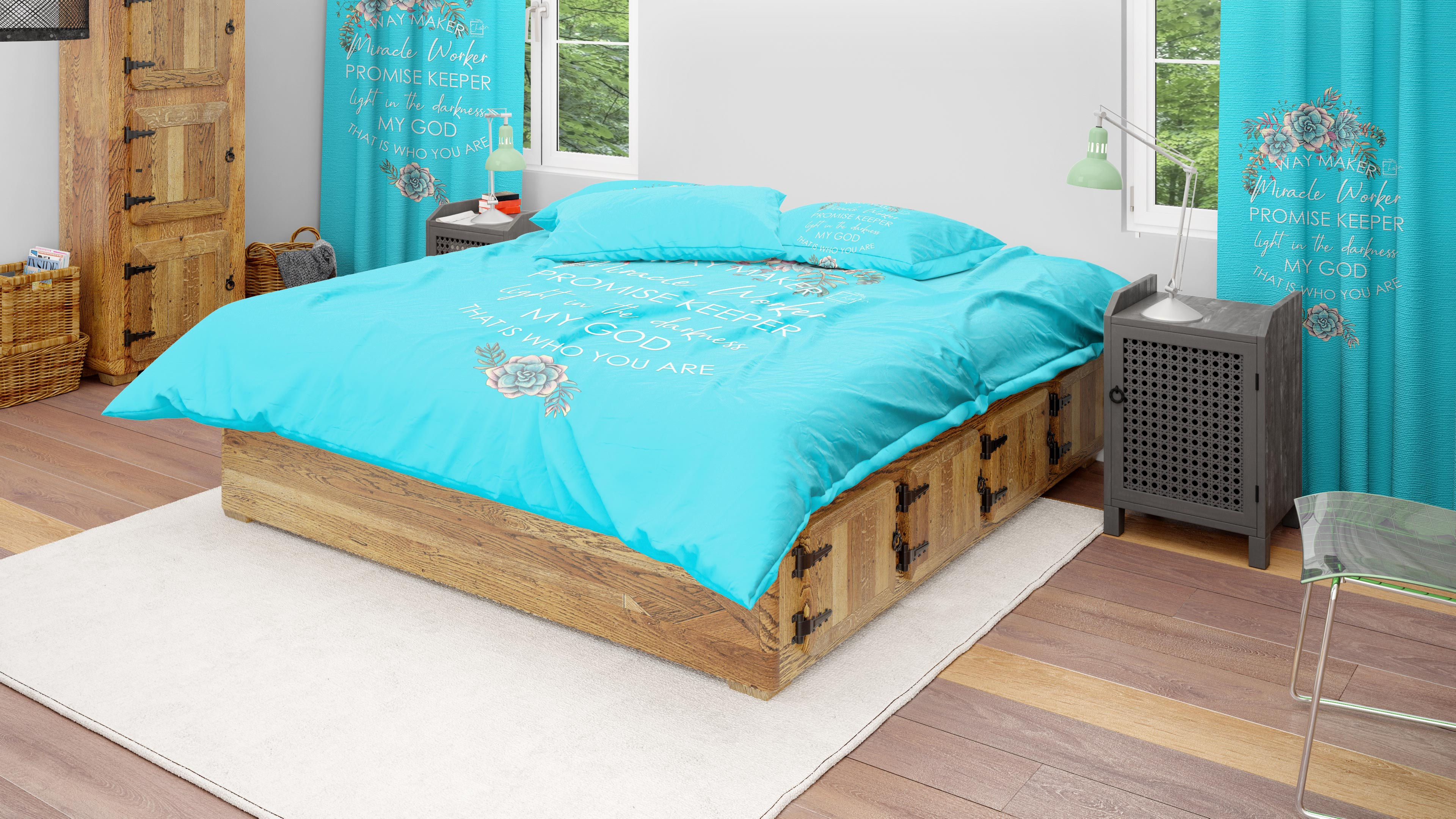 Waymaker | Miracle Worker - Turquoise - Duvet Set