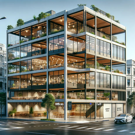 Cross Laminated Timber, Office Building New Design, Glulam timber