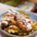 Filo Rolls (Spinach & Feta) on Chips