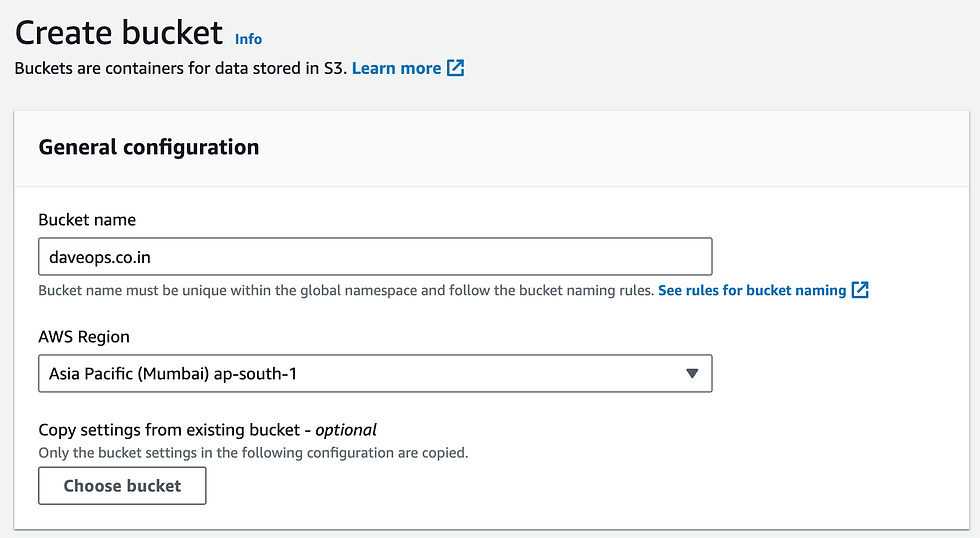 Create Bucket with Configuration