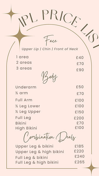 Beige Aesthetic Hair Salon Price List In